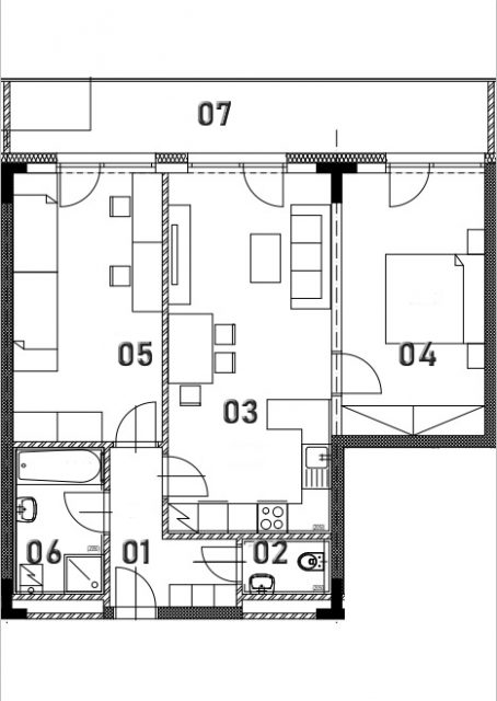 3+KK 83,84m<sup>2</sup> X